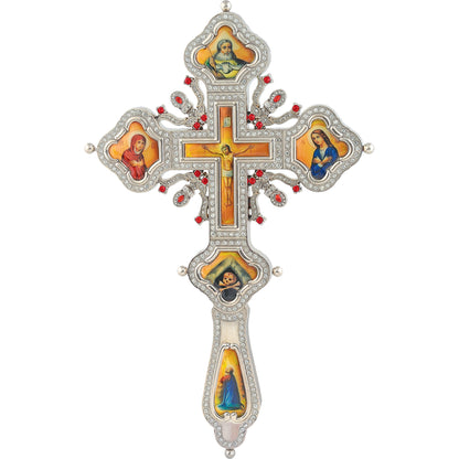 Blessing Cross with Saints Medallions and Stones - TheHolyArt
