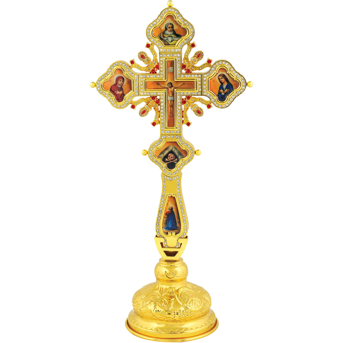 Standing Blessing Cross with Saints Medallions - TheHolyArt