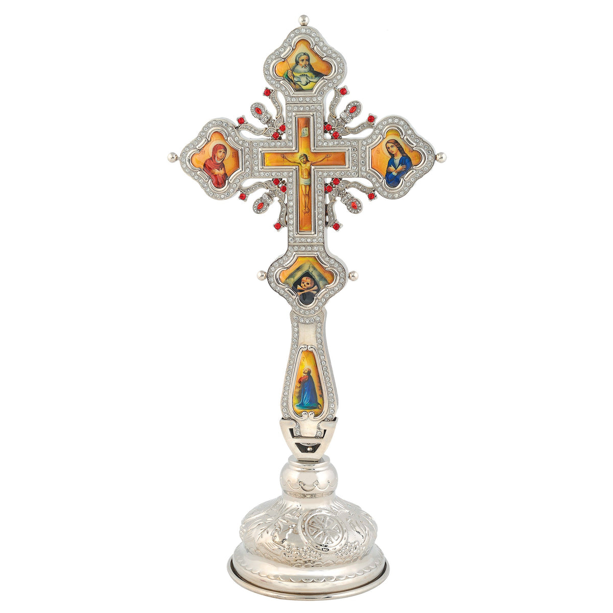 Standing Blessing Cross with Saints Medallions - TheHolyArt