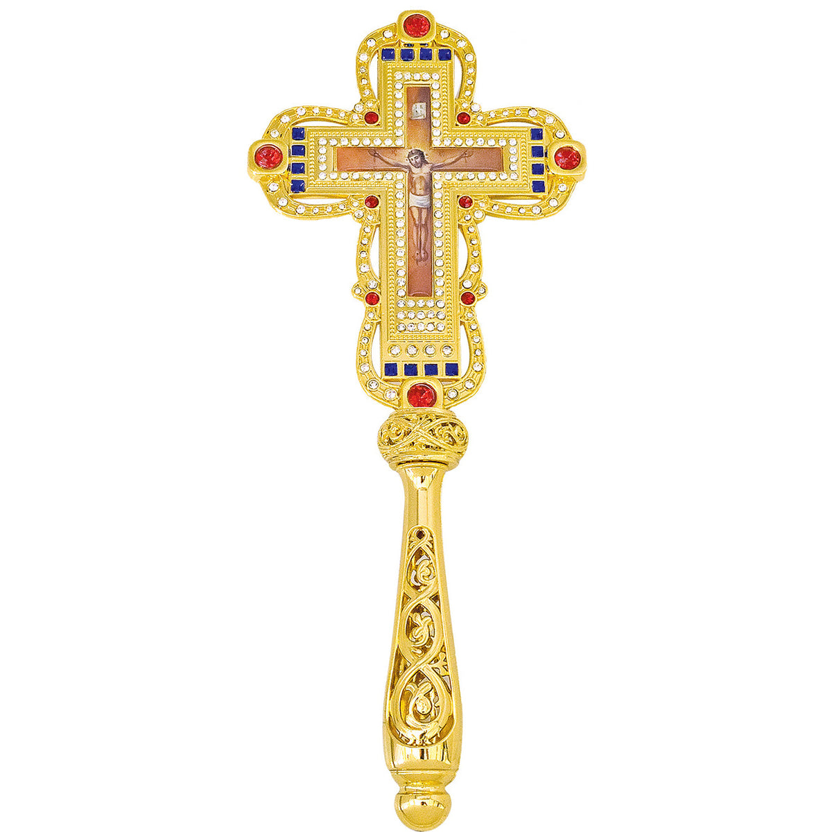 Blessing Cross Jewelled with Filigree Handle - TheHolyArt