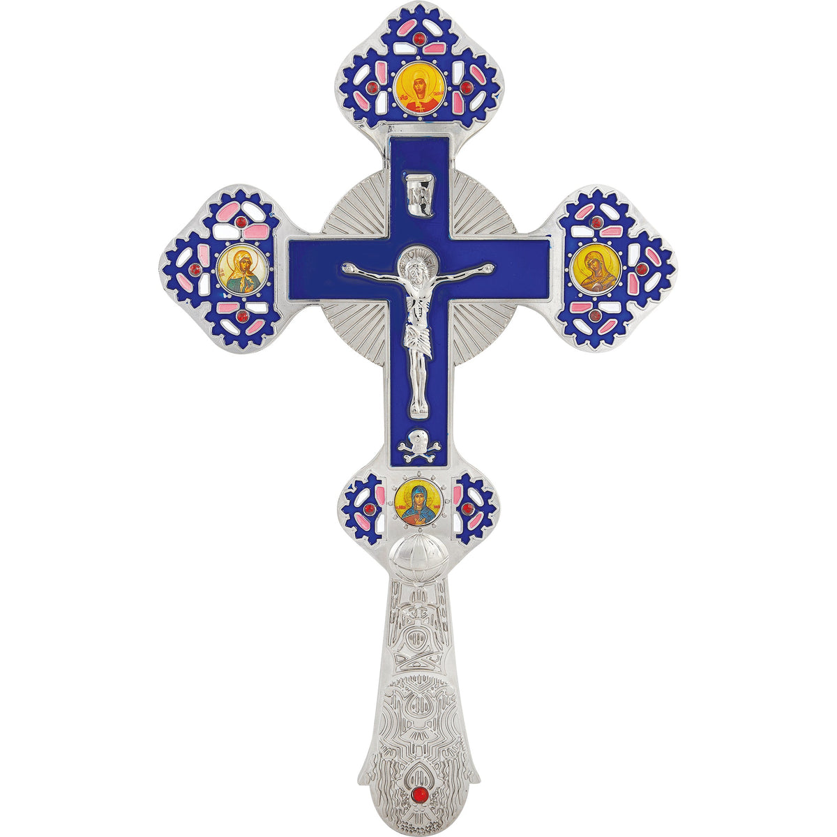 Blessing Cross Trefoil Coloured with Crucifix - TheHolyArt