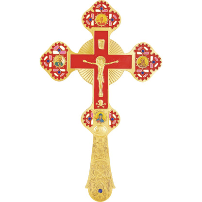 Blessing Cross Trefoil Coloured with Crucifix - TheHolyArt