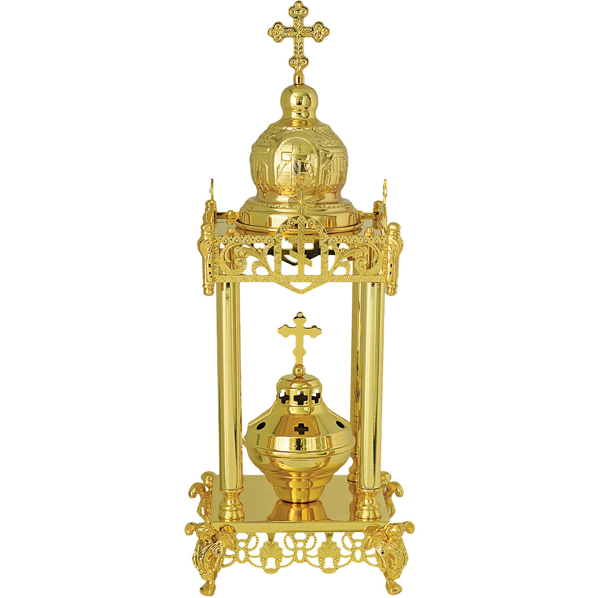 Altar Tabernacle Artophorion with Dome and Pierced Columns - TheHolyArt