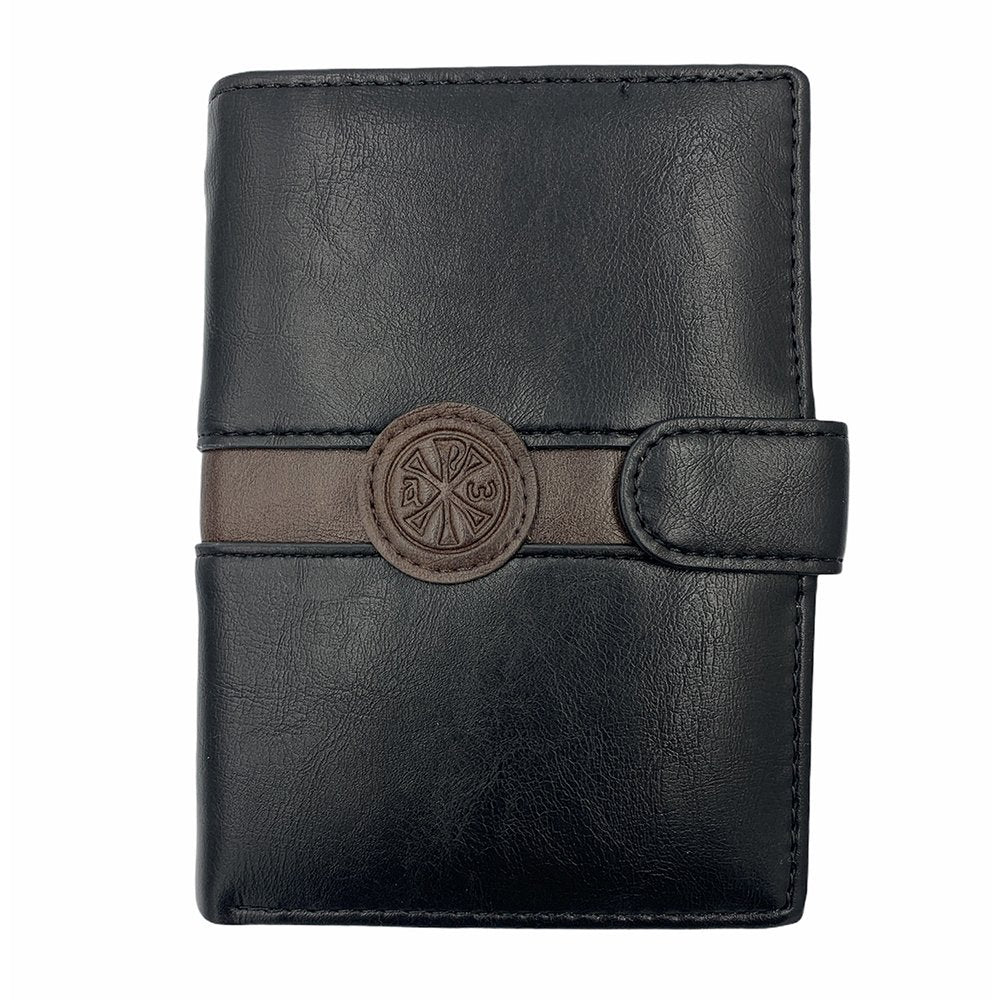 Men's Greek Orthodox cross vertical faux leather wallet - TheHolyArt