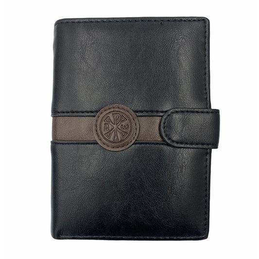 Men's Greek Orthodox cross vertical faux leather wallet - TheHolyArt