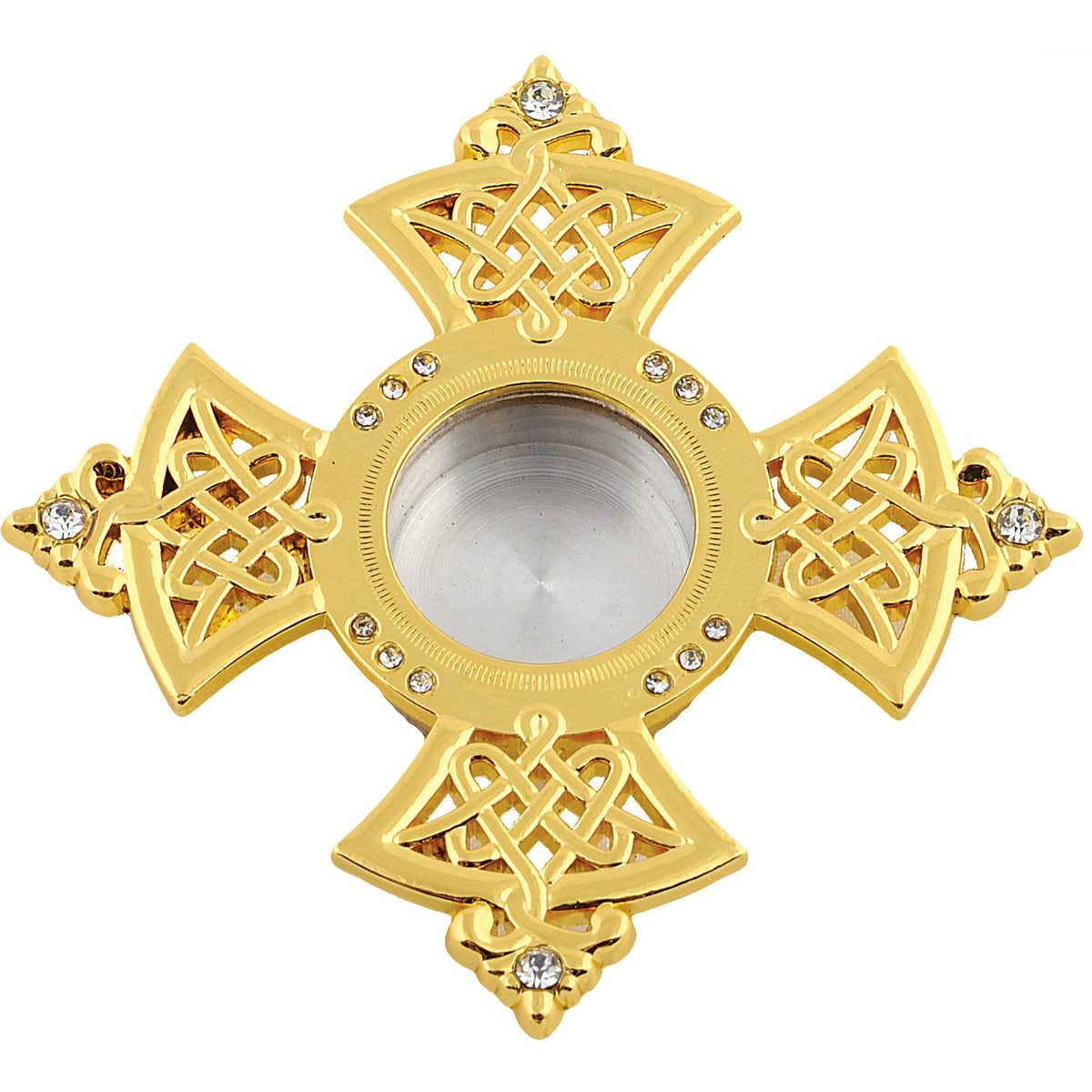 Cross Reliquary with Clear Stones - TheHolyArt