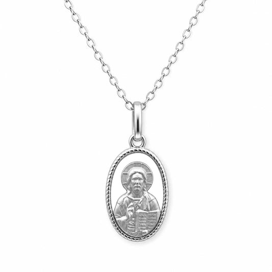 Christ Pantocrator Oval Medallion Necklace - TheHolyArt