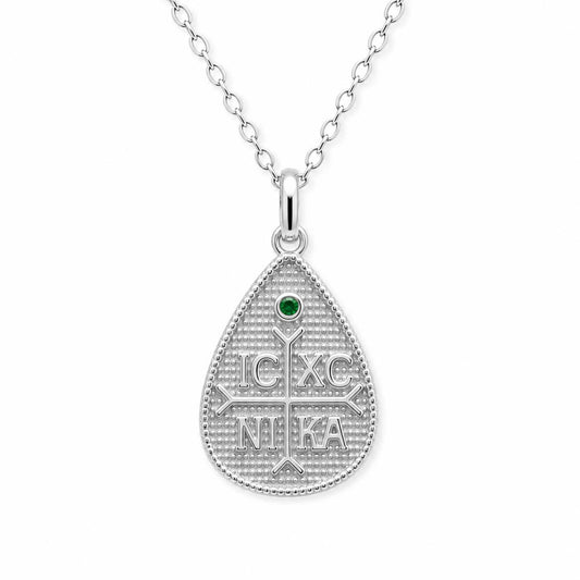 Teardrop Medallion ICXC NIKA Necklace - TheHolyArt