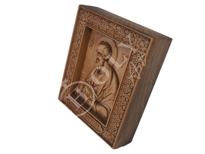Apostle Paul icon, Handmade Hand Carved Wooden Greek Orthodox icon of St Paul the Apostle, Byzantine art wall hanging wood plaque, religious decor - TheHolyArt