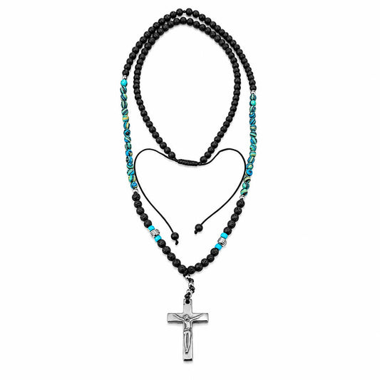 Men's Beaded Cross Necklace - TheHolyArt