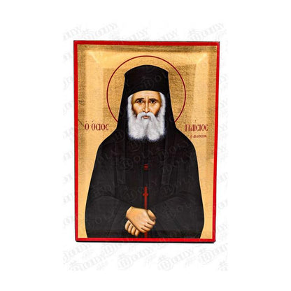 Saint Paisios of Mount Athos Orthodox icon, serigraphy on canvas with gold leaf
