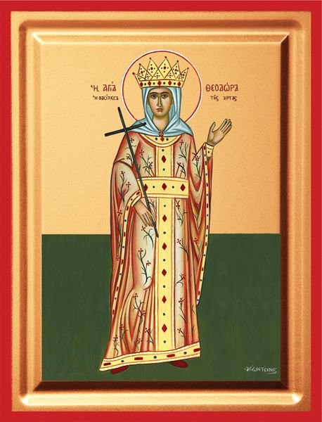 Saint Theodora, Queen of Arta - detail (carved wood)
