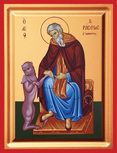 Saint Gerasimos - detail (carved wood)