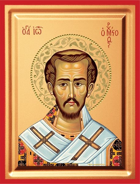 Saint John Chrysostom - detail (carved wood)