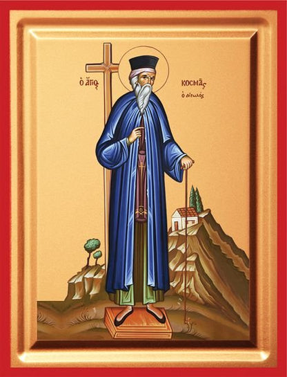 Saint Cosmas of Aetolia - detail (carved wood)