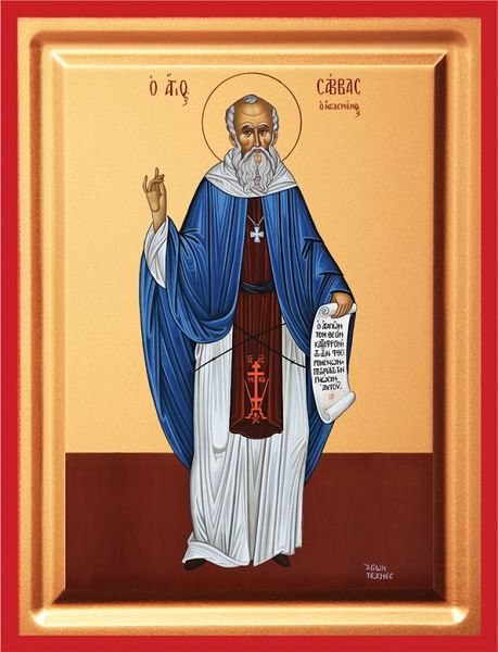 Saint Savvas the Sanctified - detail (carved wood)