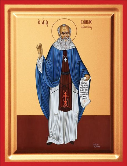 Saint Savvas the Sanctified - detail (carved wood)