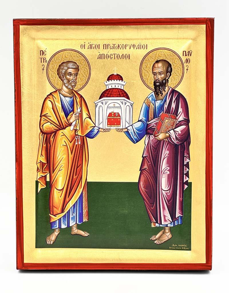 Saints Peter and Paul the Chief Apostles Serigraphy Icon - Engraved Wood