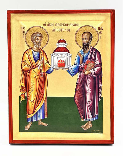 Saints Peter and Paul the Chief Apostles Serigraphy Icon - Engraved Wood