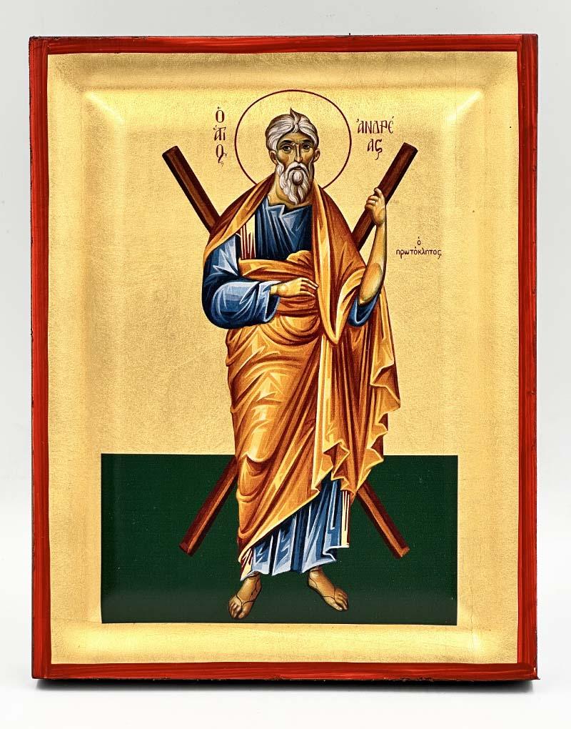 Saint Andrew the First-Called Serigraphy Icon - Engraved Wood