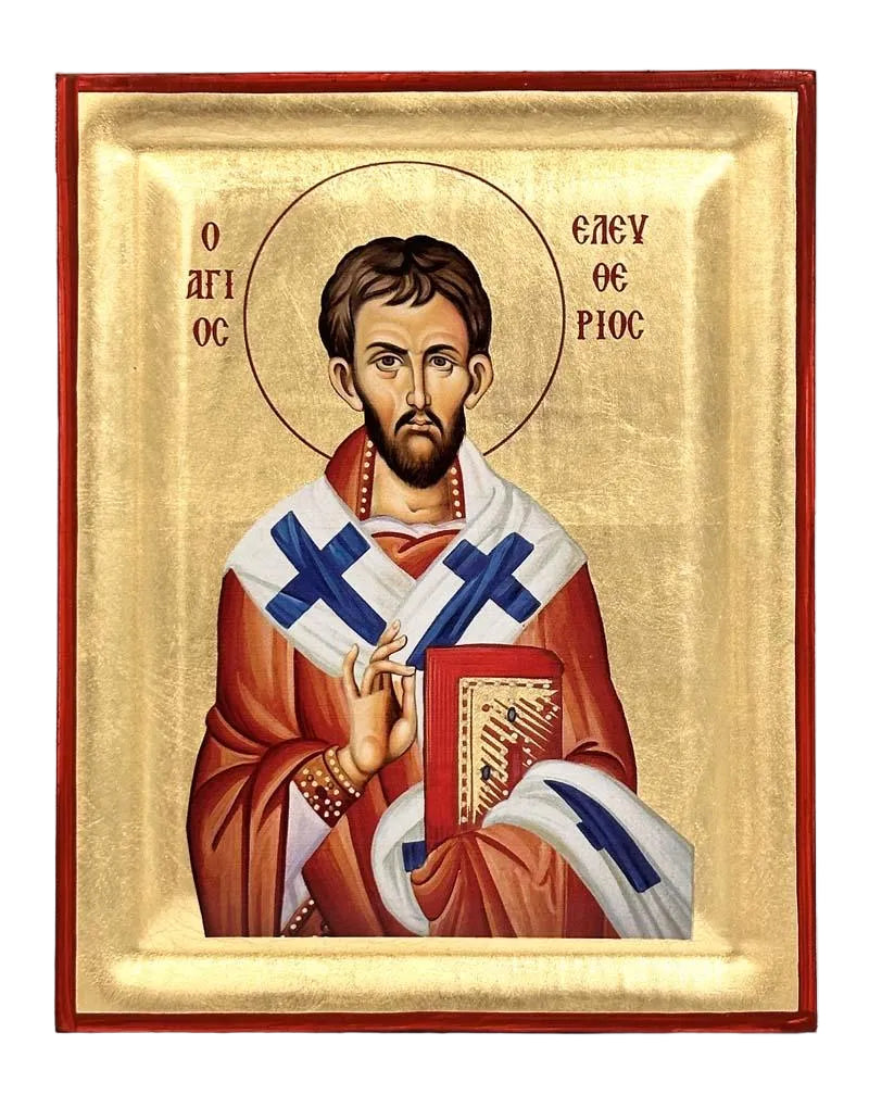 Saint Eleftherios Serigraphy Icon - Engraved Wood