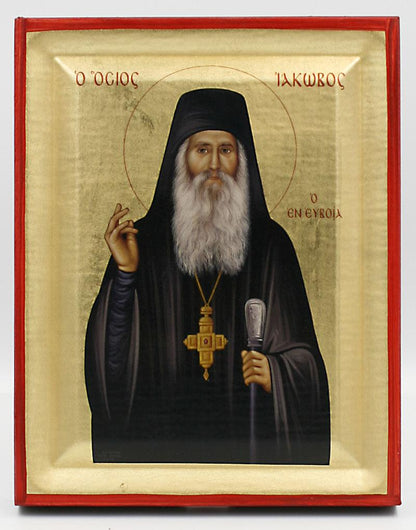Saint Iakovos Tsalikis Serigraphy Icon - Engraved Wood