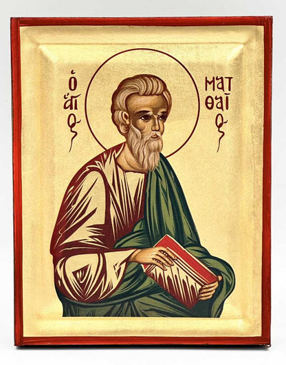 Saint Apostle Matthew the Evangelist Serigraphy Icon - Engraved Wood
