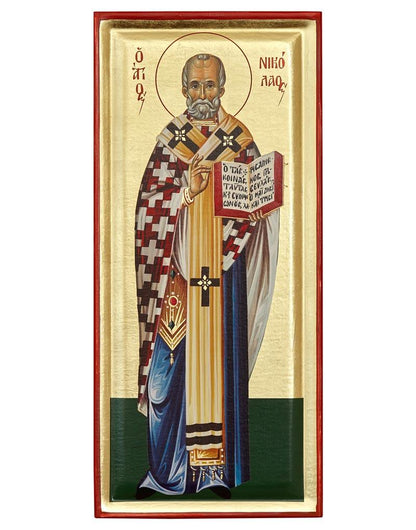 Saint Nicholas Serigraphy Icon - Engraved Wood