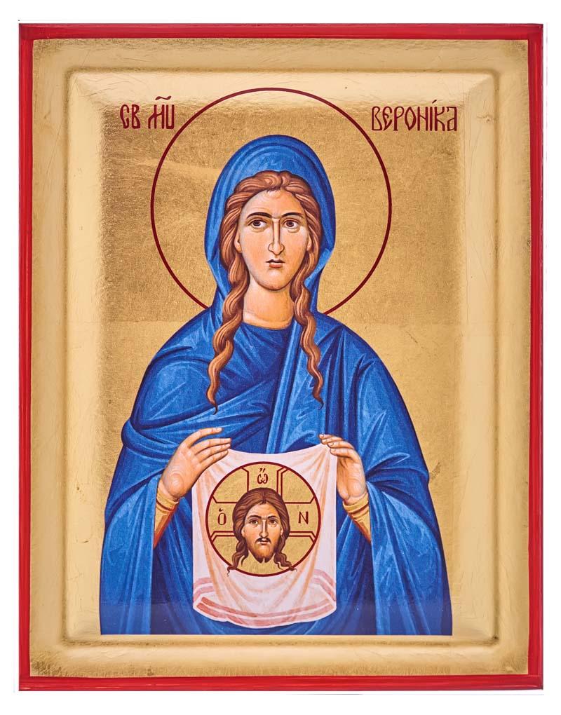 Saint Veronica Serigraphy Icon - Engraved Wood