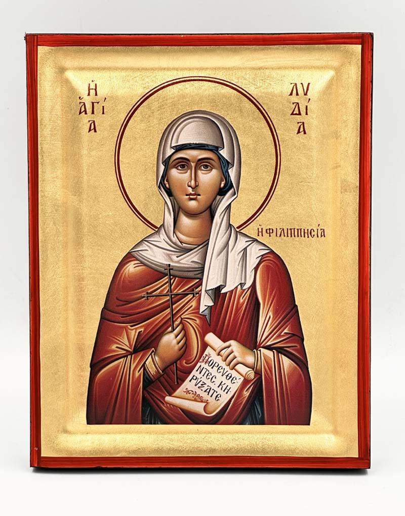 Saint Lydia of Philippi Serigraphy Icon - Engraved Wood