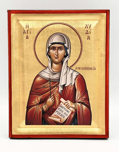 Saint Lydia of Philippi Serigraphy Icon - Engraved Wood