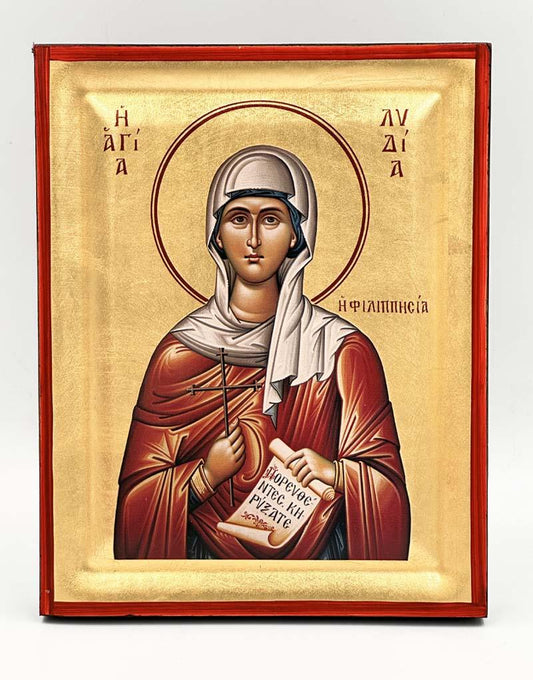 Saint Lydia of Philippi Serigraphy Icon - Engraved Wood