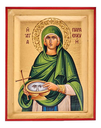 Saint Paraskevi Serigraphy Icon - Engraved Wood