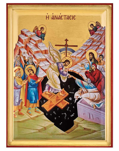 The Resurrection of the Lord Serigraphy Icon - Engraved Wood