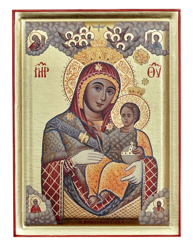 Virgin Mary of Bethlehem Serigraphy Icon - Engraved Wood