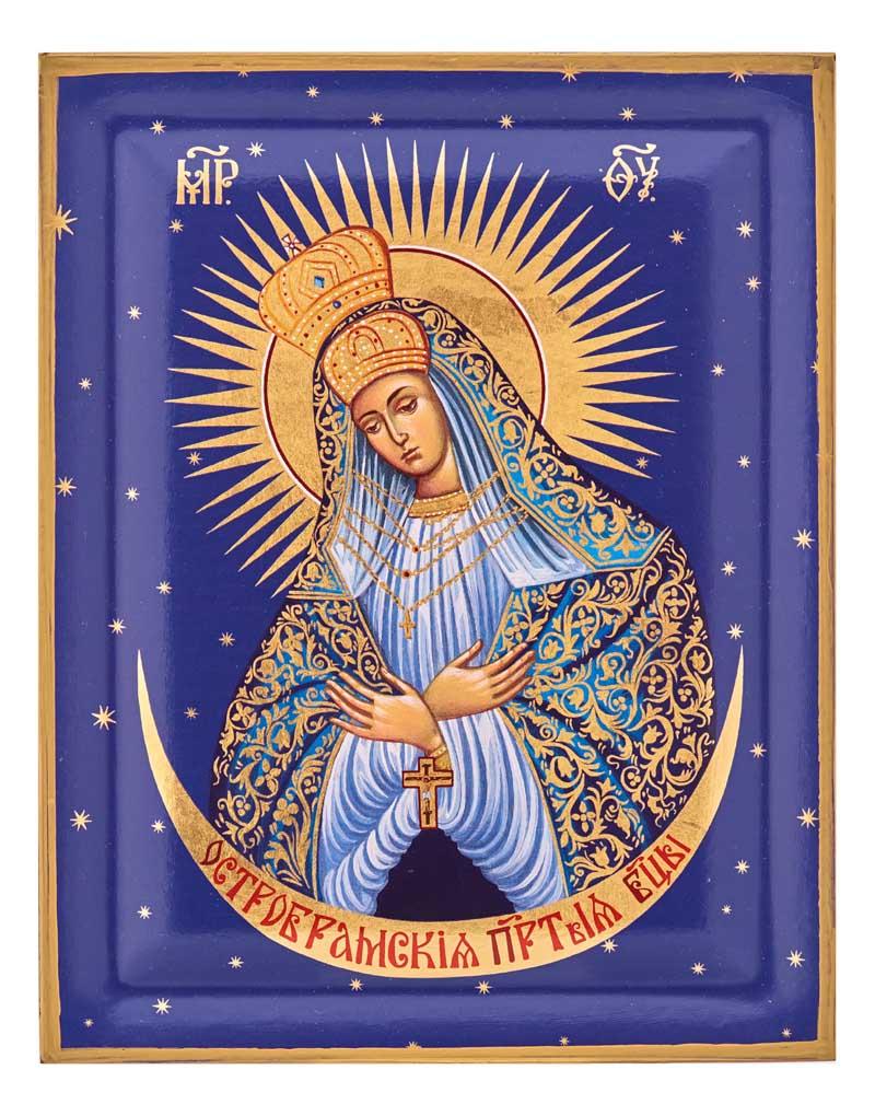 Virgin Mary of the Stars Serigraphy Icon - Engraved Wood
