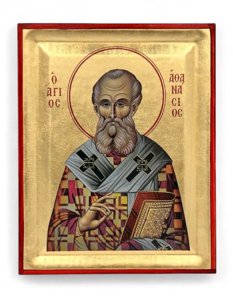 Saint Athanasius the Great Serigraphy Icon - Engraved Wood