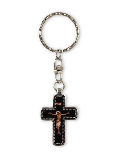 Cross keychain with crucifix engraved Lord Jesus Christ have mercy on me