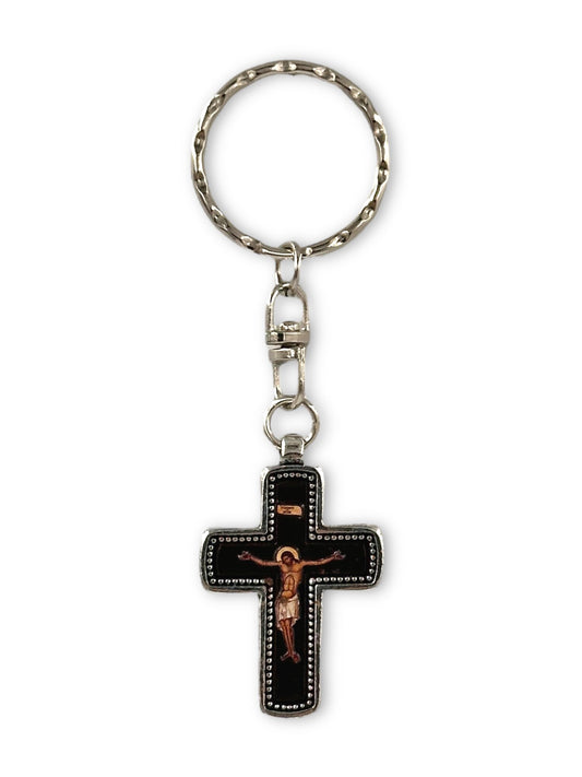 Cross keychain with crucifix engraved Lord Jesus Christ have mercy on me