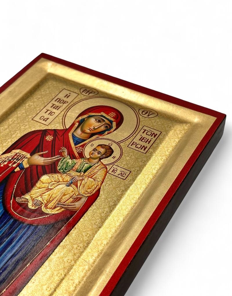 Virgin Mary Portaitissa of Iveron - detail (engraved wood)