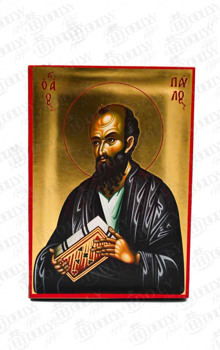 Saint Paul the Apostle Orthodox Icon, Serigraphy Canvas with Gold Leaf, Handmade Greek Byzantine Wall Art
