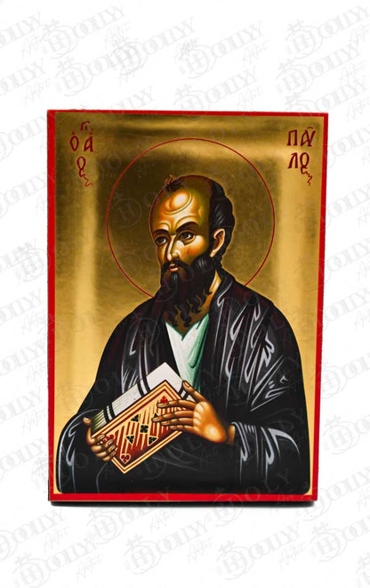 Saint Paul the Apostle Orthodox Icon, Serigraphy Canvas with Gold Leaf, Handmade Greek Byzantine Wall Art