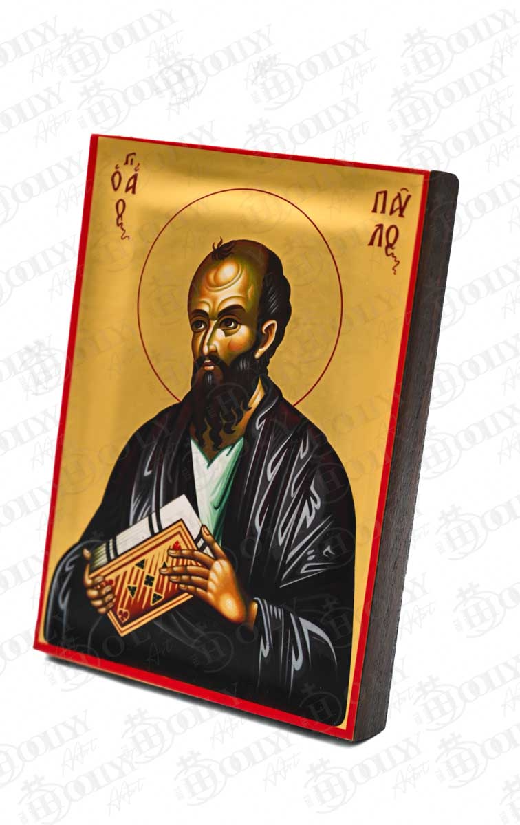 Saint Paul the Apostle Orthodox Icon, Serigraphy Canvas with Gold Leaf, Handmade Greek Byzantine Wall Art