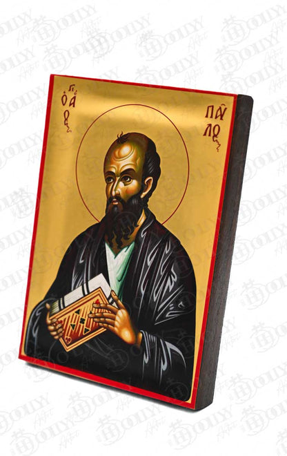 Saint Paul the Apostle Orthodox Icon, Serigraphy Canvas with Gold Leaf, Handmade Greek Byzantine Wall Art