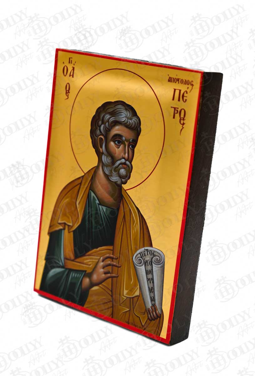 Saint Peter the Apostle Orthodox Icon, Serigraphy Canvas with Gold Leaf, Handmade Greek Byzantine Wall Art