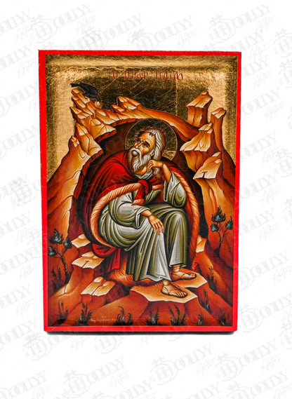 Prophet Elijah Orthodox Icon, Serigraphy Canvas with Gold Leaf, Handmade Greek Byzantine Wall Art