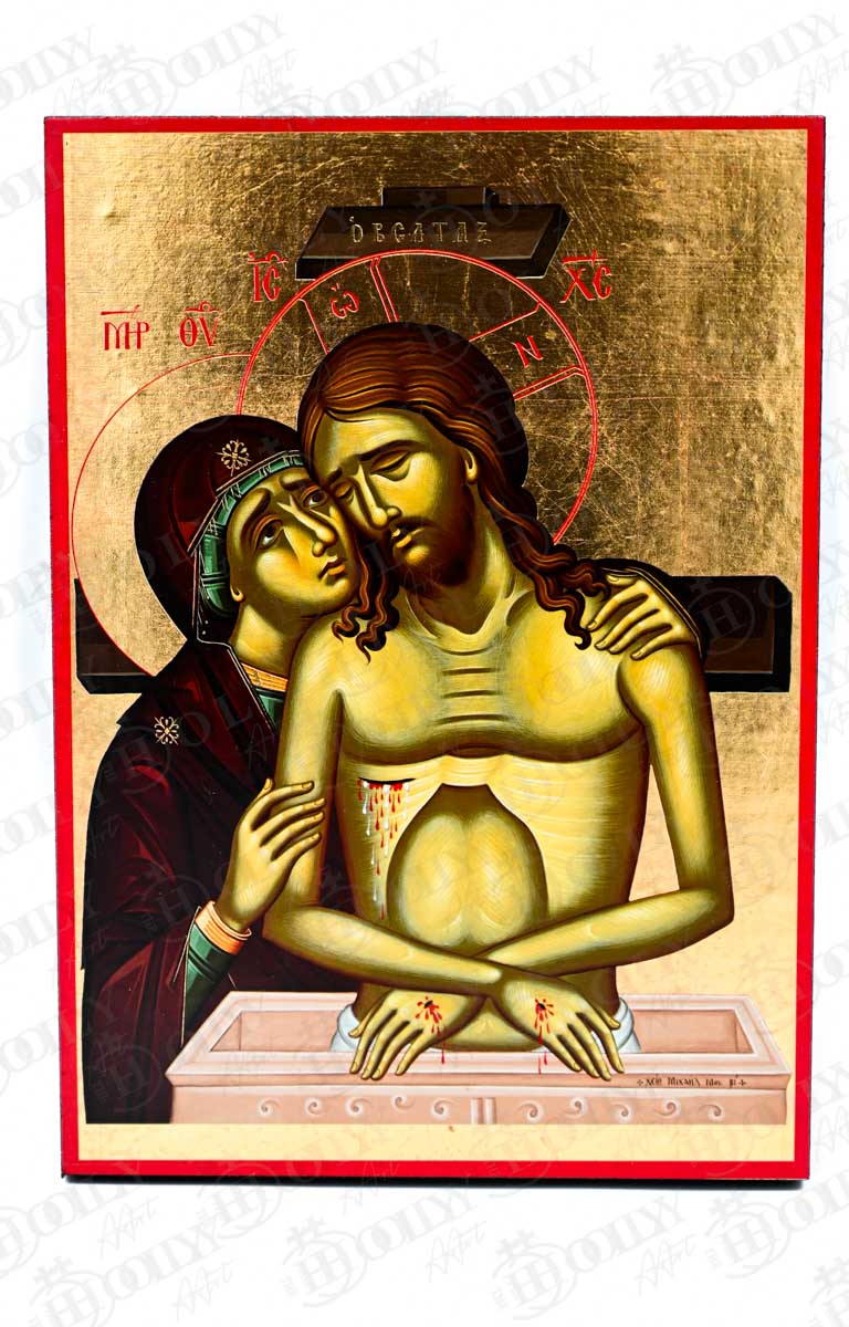 Extreme Humility King of Glory Orthodox Icon, Serigraphy Canvas with Gold Leaf, Handmade Greek Byzantine Wall Art