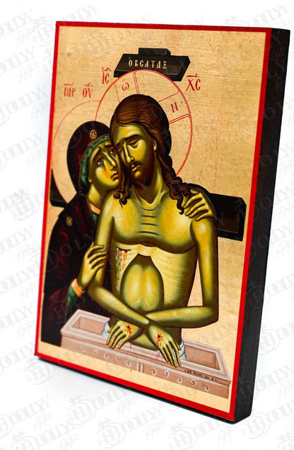 Extreme Humility King of Glory Orthodox Icon, Serigraphy Canvas with Gold Leaf, Handmade Greek Byzantine Wall Art