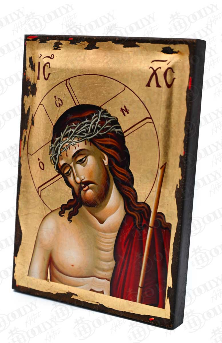 Jesus Christ Nymphios Bridegroom Orthodox Icon, Serigraphy Canvas with Gold Leaf, Handmade Greek Byzantine Religious Wall Art
