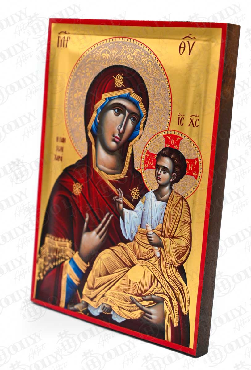 Heiliger Andreas Ikone der Apostel, Handgemachte griechisch-orthodoxe Ikone des Heiligen Andreas, byzantinische Kunst Wandbehang Holzplakette mit Blattgold religiöses Geschenk